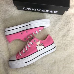 NEW pink hello kitty lowtop platform converse